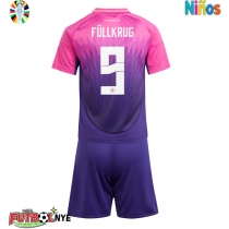 Camiseta Alemania Niclas Fullkrug #9 Visitante Equipación para niños Eurocopa 2024 manga corta (+ pantalones cortos)